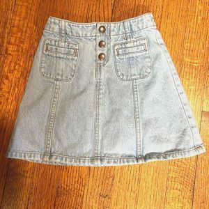 Gap Light Wash Blue Denim Jean Skirt Girls Size 4 EUC